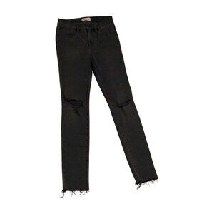 Madewell 9" Mid-Rise Distressed Skinny Jeans - Black Denim, Size 26 🖤👖